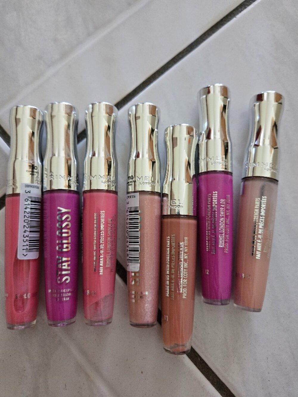New Lot of 7 Maybelline Stay Glossy Lip Gloss Pink Beige